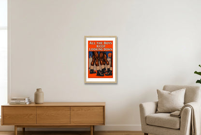 All the Boy Keep Looking Down — 30×45cm, 12×18" Oak Frame