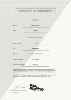 Crown — Certificate of Authenticity