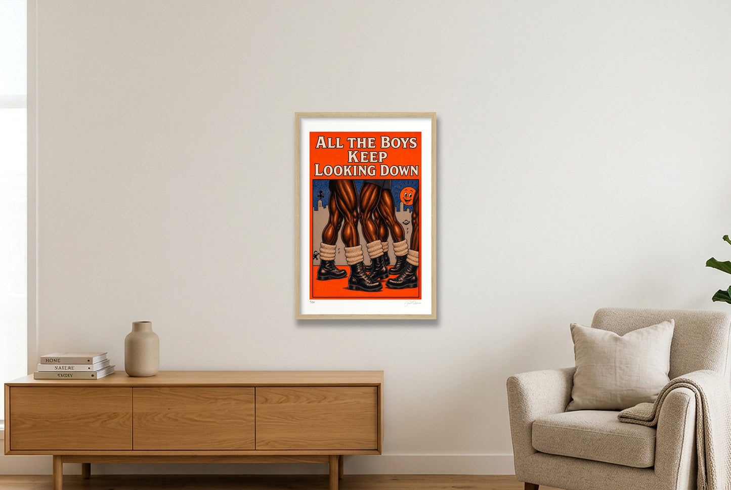 All the Boy Keep Looking Down — 40×60cm, 16×24" Oak Frame