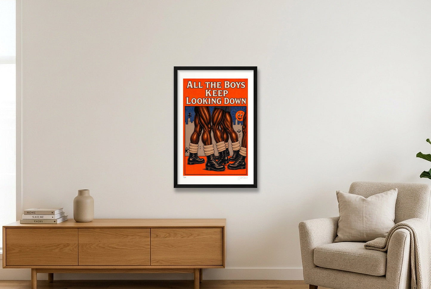 All the Boy Keep Looking Down — 40×60cm, 16×24" Black Frame