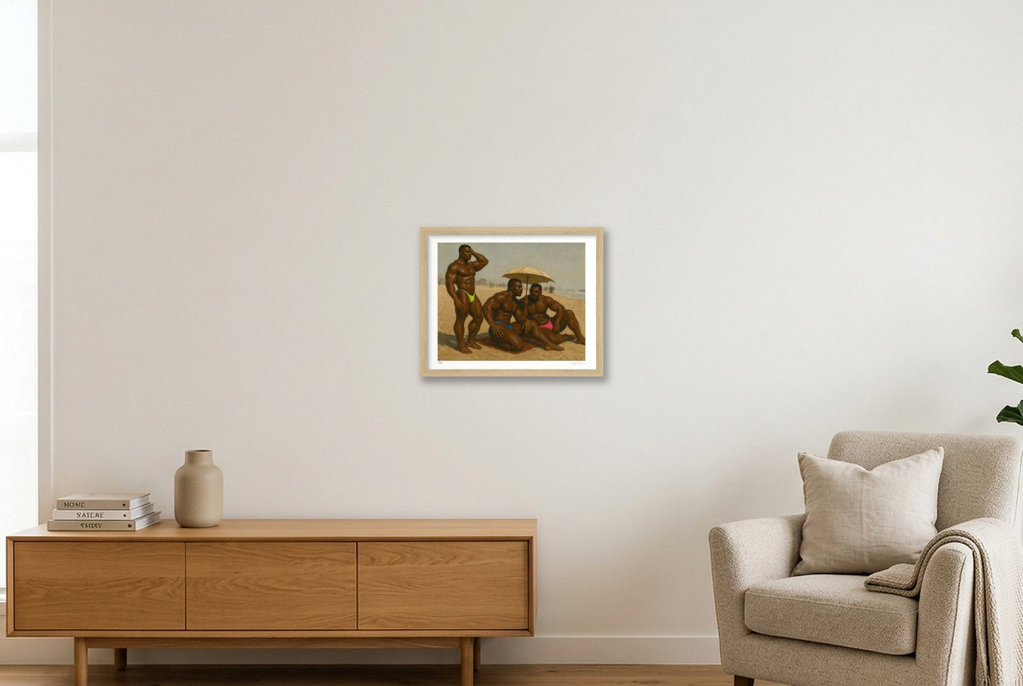 Hollywood Beach — 35×28cm, 14×11" Oak Frame
